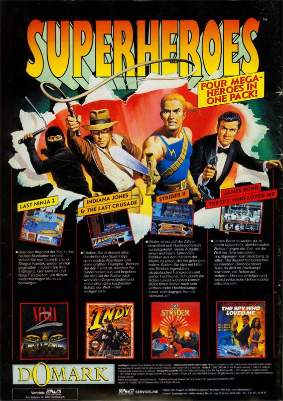 Last Ninja 2: Back with a Vengeance Magazine Advertisement (Magazine Advertisements): Play Time (Germany), Issue 02/1992