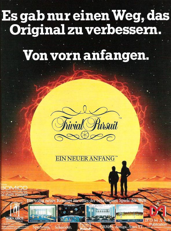 Trivial Pursuit: A New Beginning Magazine Advertisement (Magazine Advertisements): ASM (Germany), Issue 12/1988