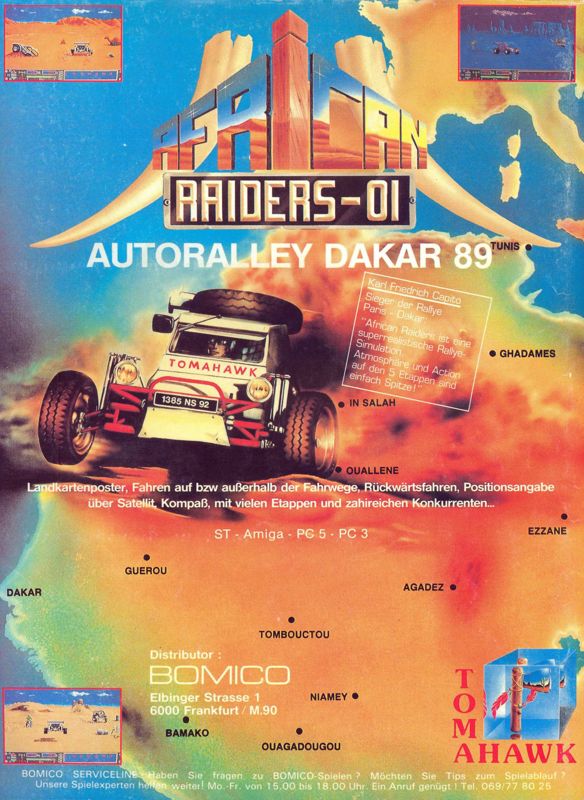 African Raiders-01 Magazine Advertisement (Magazine Advertisements): ASM (Germany), Issue 04/1989