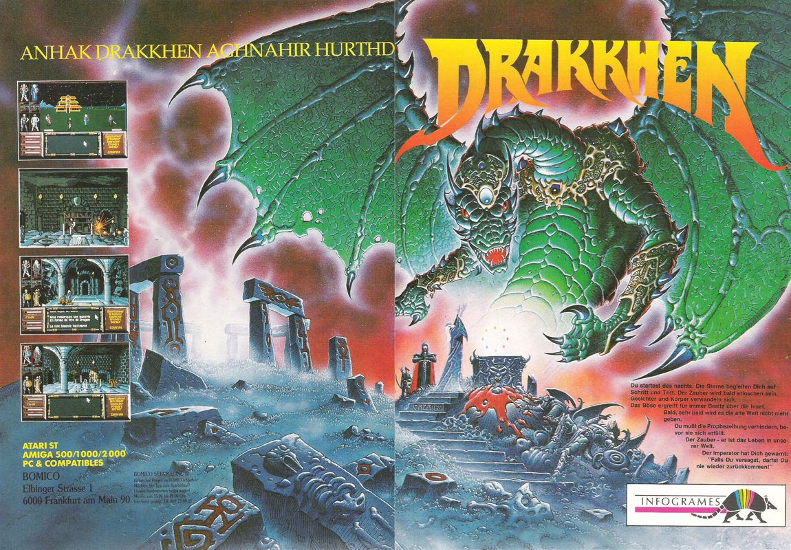 Drakkhen Magazine Advertisement (Magazine Advertisements): ASM (Germany), Issue 10/1989