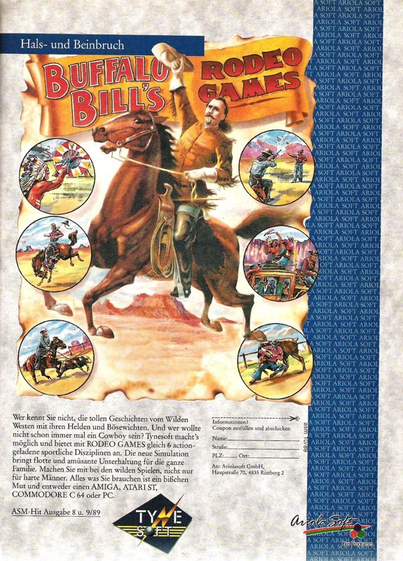 Buffalo Bill's Wild West Show Magazine Advertisement (Magazine Advertisements): ASM (Germany), Issue 10/1989