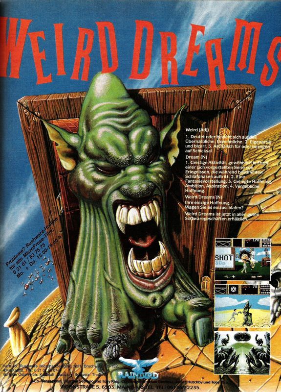 Weird Dreams Magazine Advertisement (Magazine Advertisements): ASM (Germany), Issue 10/1989