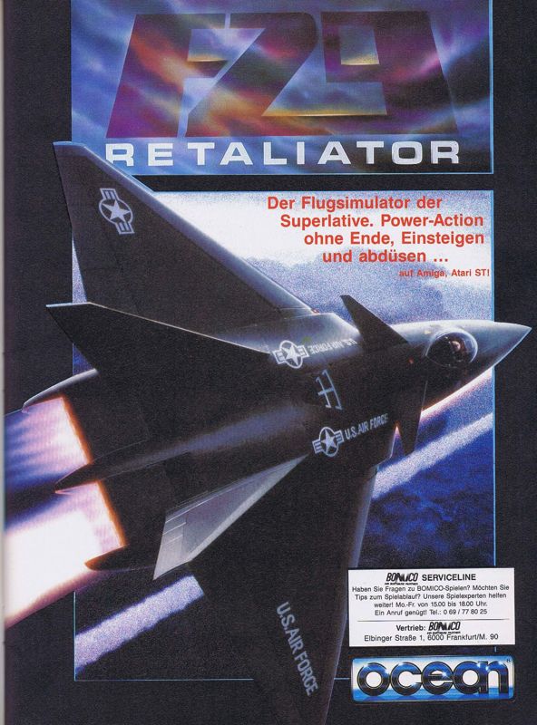 F29 Retaliator Magazine Advertisement (Magazine Advertisements): ASM (Germany), Issue 01/1990