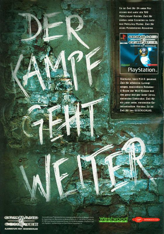 Command & Conquer: Red Alert - Retaliation Magazine Advertisement (Magazine Advertisements): Mega Fun (Germany), Issue 10/1998