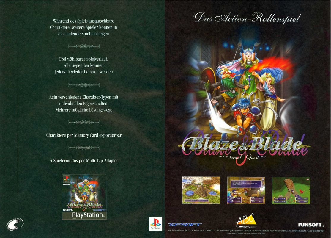 Blaze & Blade: Eternal Quest Magazine Advertisement (Magazine Advertisements): Mega Fun (Germany), Issue 12/1998