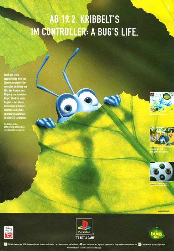 Disney•Pixar A Bug's Life Magazine Advertisement (Magazine Advertisements): Mega Fun (Germany), Issue 03/1999