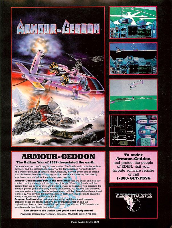Armour-Geddon Magazine Advertisement (Magazine Advertisements): Computer Gaming World (US), Number 103 (February 1993)