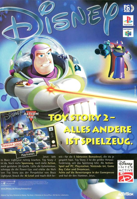 Disney•Pixar Toy Story 2: Buzz Lightyear to the Rescue! Magazine Advertisement (Magazine Advertisements): Mega Fun (Germany), Issue 03/2000