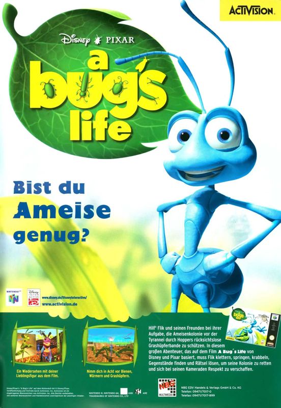Disney•Pixar A Bug's Life Magazine Advertisement (Magazine Advertisements): Mega Fun (Germany), Issue 03/2000