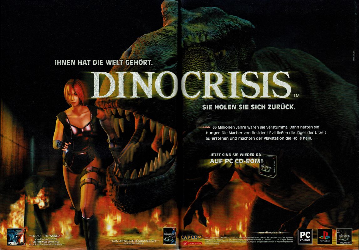 Dino Crisis Magazine Advertisement (Magazine Advertisements):<br> PC Player (Germany), Issue 09/2000