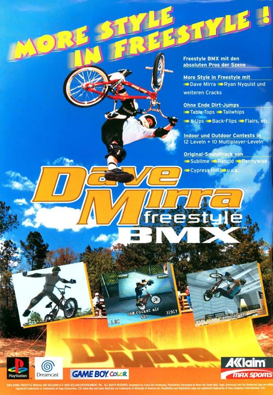 Dave Mirra Freestyle BMX Magazine Advertisement (Magazine Advertisements): Mega Fun (Germany), Issue 11/2000