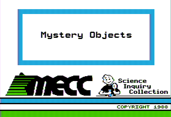 Mystery Objects (Apple II) screenshot: Title Screen
