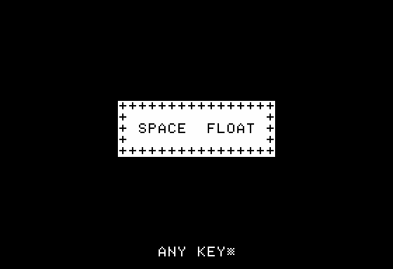 Space Float (Apple II) screenshot: Title Screen