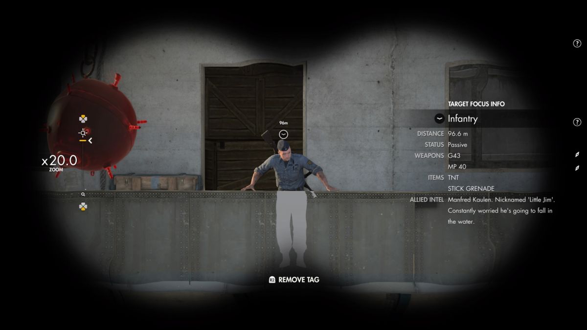 Sniper Elite 4: Italia - Target Führer (PlayStation 4) screenshot: Tagging enemy infantry