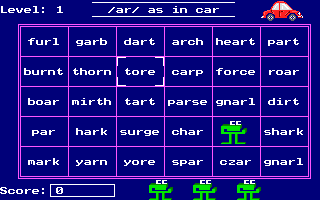 Word Munchers (DOS) screenshot: Level 1 (VGA).