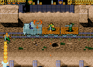 War Zone (Amiga) screenshot: Mission 1 - Flammer is nice and warm weapon