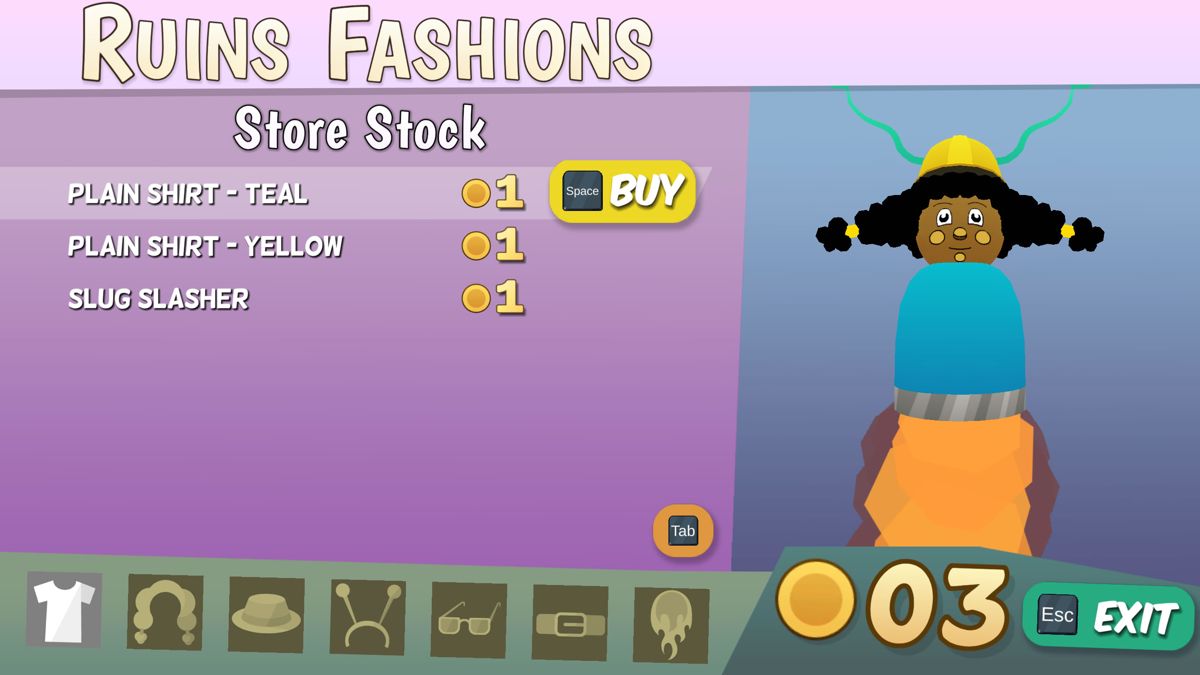 Stacks on Stacks (on Stacks) (Windows) screenshot: The coins can be spent in a shop on character customization.