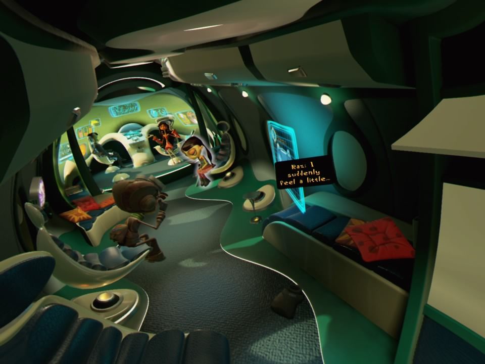 Psychonauts in the Rhombus of Ruin (PlayStation 4) screenshot: A view from a stowaway squirrel