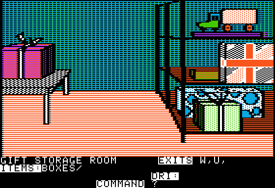 A Christmas Adventure (Apple II) screenshot: Santa's Treasure Horde