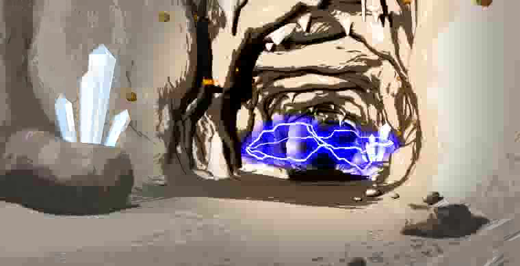 Piraka Animation 03 (Browser) screenshot: ..which is a tunnel charged with electricity.