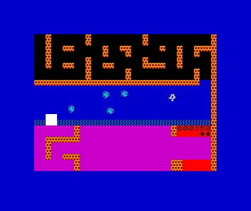Styx (ZX Spectrum) screenshot: Stage 2 in the middle of the screen