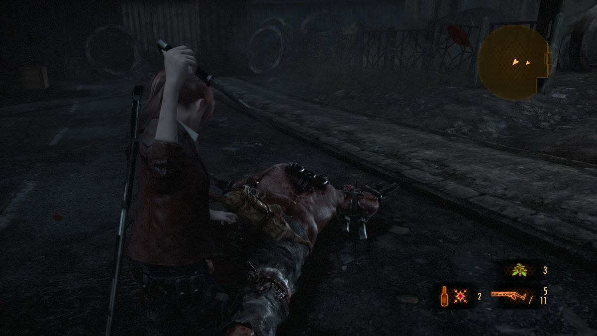 Resident Evil: Revelations 2 - Episode 2: Contemplation (PlayStation 4) screenshot: You can sneak up from behind and silently take out even some of the toughest foes