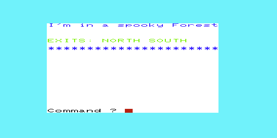 The Golden Baton (VIC-20) screenshot: In a Spooky Forest