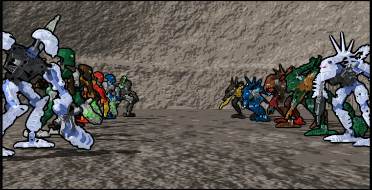 Piraka Animation 06 (Browser) screenshot: The final battle begins.