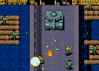 War Zone (Amiga) screenshot: Mission 6 - Tank is always tough opponent