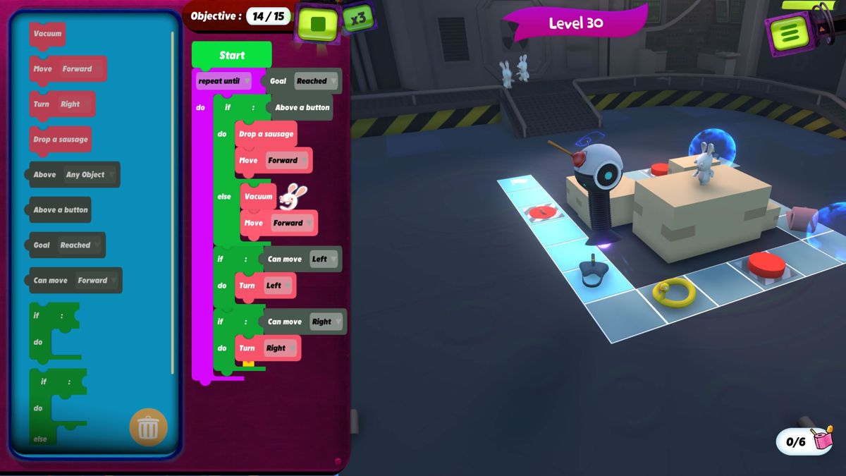 Rabbids: Coding! (Windows) screenshot: One of the last levels of the game