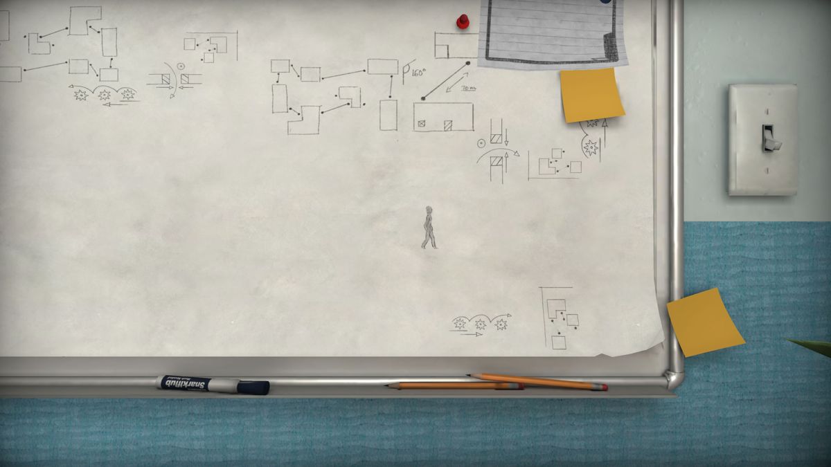 The Pedestrian (Windows) screenshot: You literally start on the drawing board.