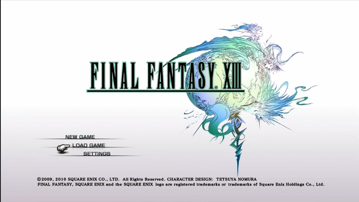 Final Fantasy XIII (Xbox 360) screenshot: Main menu.