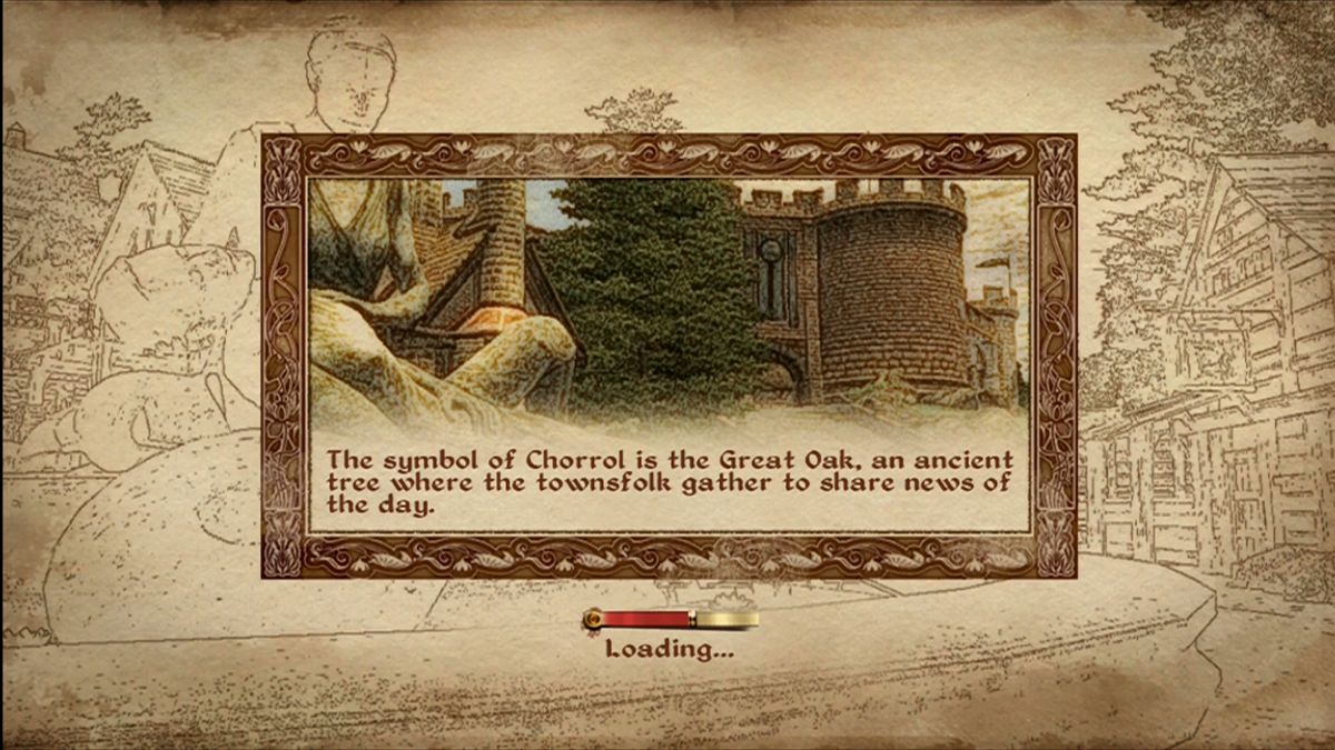 The Elder Scrolls IV: Oblivion (Xbox 360) screenshot: Loading screens share tips and local history.