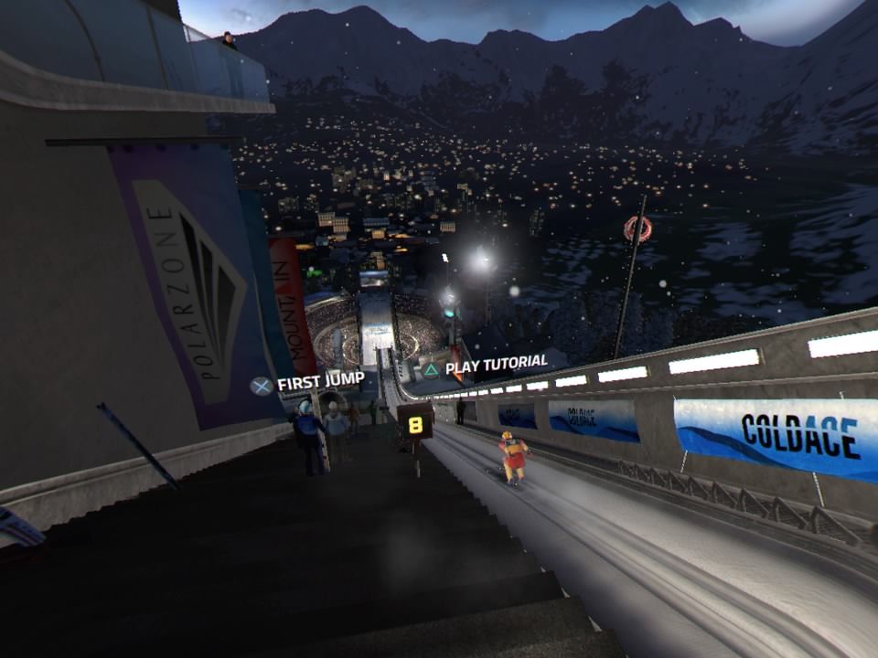 Ski Jumping Pro VR (PlayStation 4) screenshot: First jump