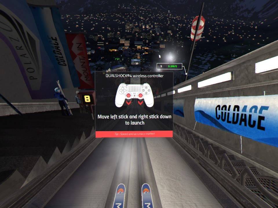 Ski Jumping Pro VR (PlayStation 4) screenshot: Gameplay tutorial