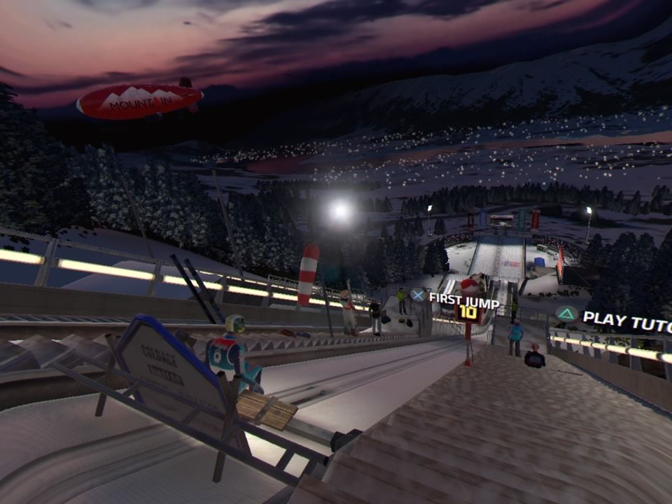 Ski Jumping Pro VR (PlayStation 4) screenshot: Getting ready to jump
