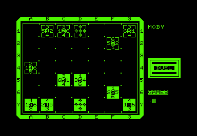 Duel! (Commodore PET/CBM) screenshot: A couple of moves later