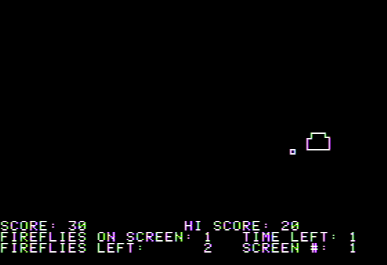 Fireflies (Apple II) screenshot: The Mutant Killer Firefly Approaches