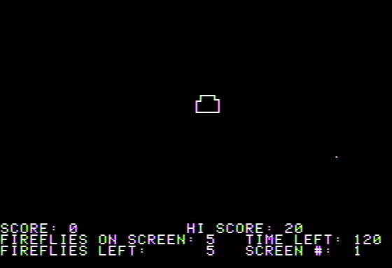 Fireflies (Apple II) screenshot: A Firefly Appears in the Bottom Left
