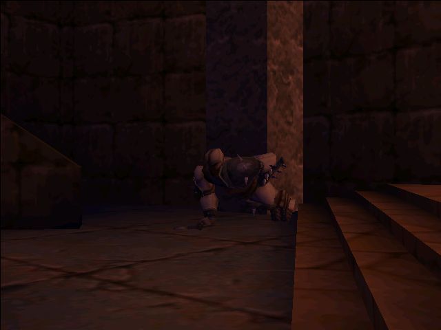 Dark Vengeance (Windows) screenshot: Playing as 'The Gladiator'. Here the story starts with him doing one armed push ups while the narrator tells how he went home to see his little sister only to find her dead