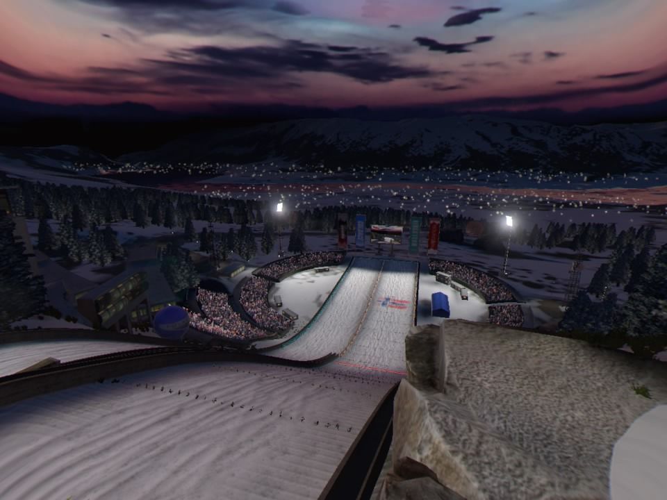 Ski Jumping Pro VR (PlayStation 4) screenshot: Lillehammer track overview