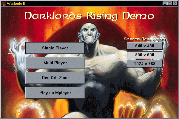 Warlords III: Darklords Rising (Windows) screenshot: The launch window (Demo).