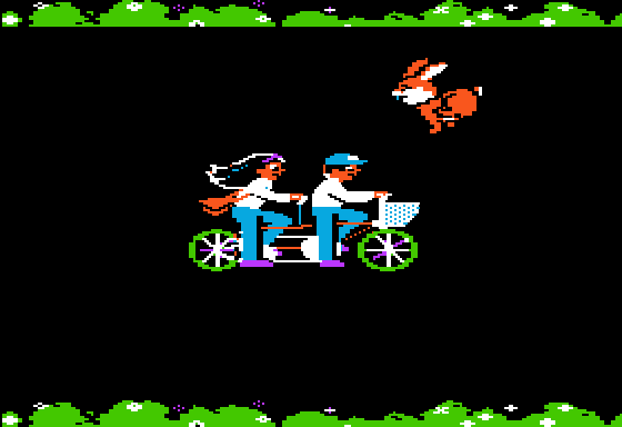 Screenshot of Bike Hike (Apple II, 1985) - MobyGames