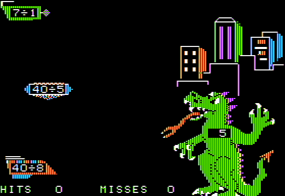 Dragon Mix (Apple II) screenshot: Incoming Spaceships