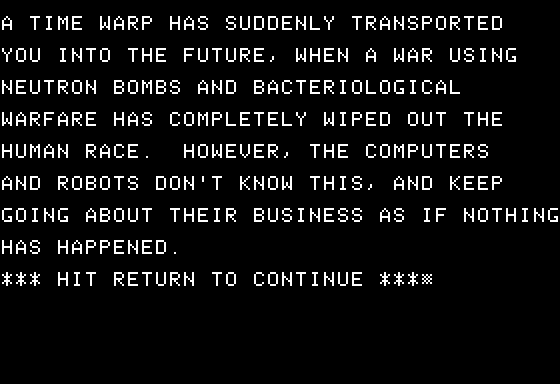 Planet of the Robots (Apple II) screenshot: Introduction