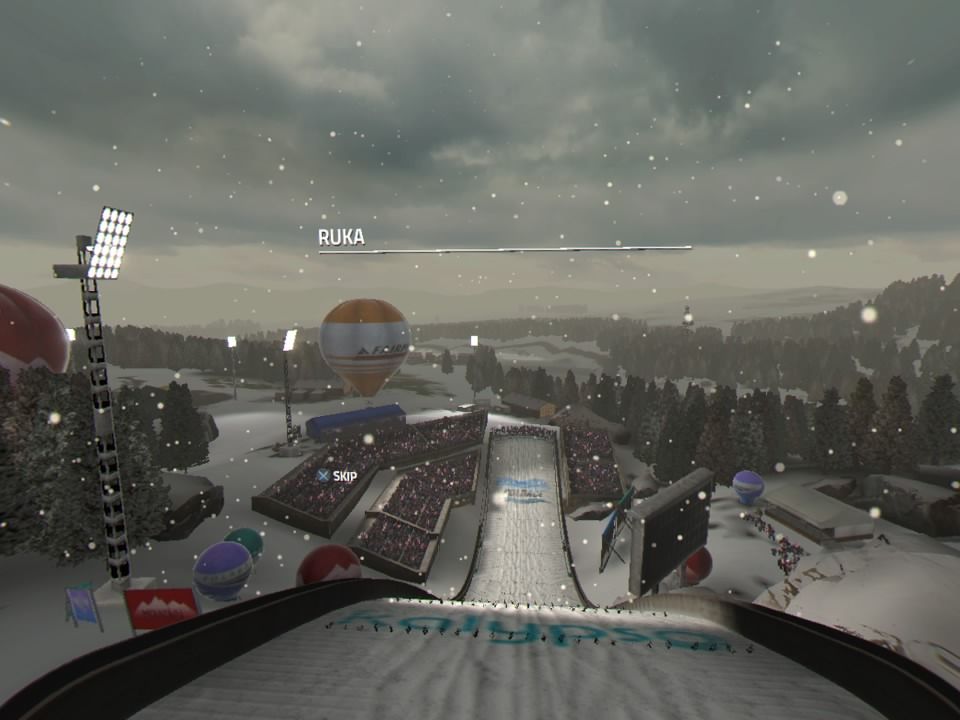 Ski Jumping Pro VR (PlayStation 4) screenshot: Ruka track overview