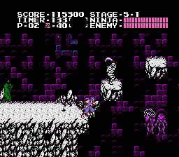 Ninja Gaiden (NES) screenshot: Stage 5-1
