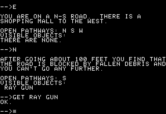 Planet of the Robots (Apple II) screenshot: I Found a Ray Gun