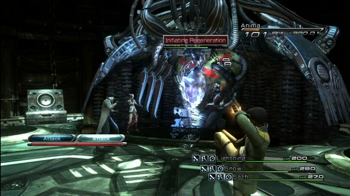 Final Fantasy XIII (Xbox 360) screenshot: Boss battle.