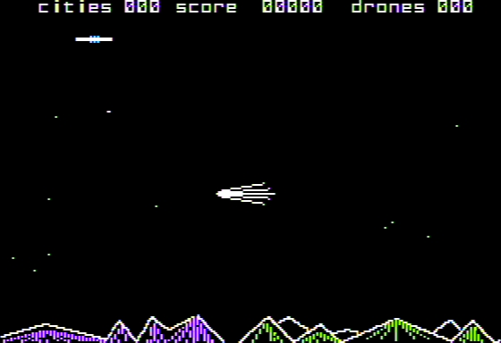 Federation (Apple II) screenshot: Avoiding a Comet